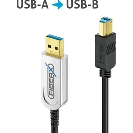 FIBERX Serie - USB 3.1 Glasfaser Kabel - USB-A USB-B - 10m