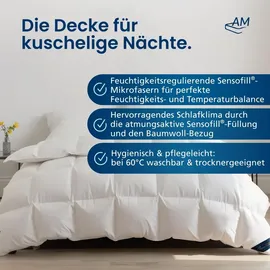 AM Qualitätsmatratzen DormiGood Premium Mikrofaser Bettdecke mit Sensofill Füllung Made in Germany 140x200cm