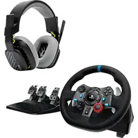 Logitech G29 Driving Force Rennlenkrad und Bodenpedale für PS5, PS4, PC, Mac + Astro A10 Gen 1 Gaming Headset Kabelgebundenes