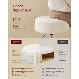 VASAGLE Sitzhocker, Schminkstuhl, höhenverstellbar,