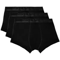 Emporio Armani 3er Pack Trunks Cotton in Schwarz, |