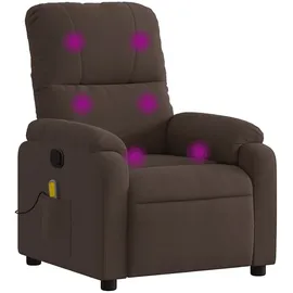 vidaXL Massagesessel mit Liegefunktion Mikrofaserstoff 55,1 x 103,5 x 73,7 cm Braun