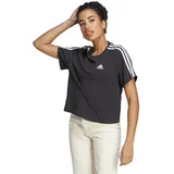 adidas Damen T-Shirt (Short Sleeve) W 3S Cr Top, Black/White, HR4913, 2XL