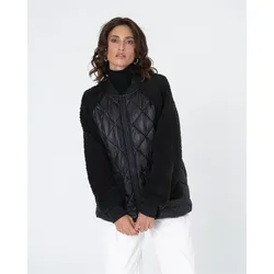 Steppjacke FRESHLIONS "Julia", Herren, Gr. M, schwarz, 100% Polyester, unifarben, Langarm, Jacken, mit aufgesetzten Taschen