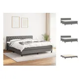 vidaXL Boxspringbett mit Matratze Dunkelgrau 160x200 cm Stoff