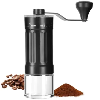haiane Kaffeemühle Manuell Externer Verstellbarer, Coffee Grinder mit Hochpräzisem 40-stufige Einstellung, Kegelmahlwerk aus Keramik, ABS-Kaffeemühlenkörper