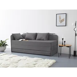Polsterliege MAINTAL "Diana", grau (anthrazit), B:84cm, Komplettbetten, mit Stauraum