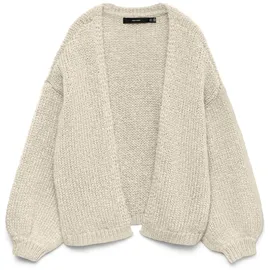 Vero Moda Strickjacke VERO MODA "VMMAYBE LS OPEN CARDIGAN GA REP", Damen, Gr. S, birch, Strick, Obermaterial: 100% Polyester, unifarben, loose fit hüftbedeckend, ohne Ausschnitt, Rippbündchen, Strickjacken Strickjacke