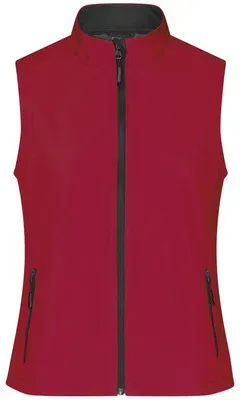 Damen Softshell Weste JN1127, rot/schwarz, Größe S - rot/schwarz - S