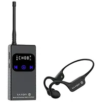 Rayofi Knochenschall-Kopfhörer zum Schwimmen mit T6 Funk-Sender, Bluetooth 5.4, IPX68 wasserdicht, Open-Ear Sport-Headset, 100 m Reichweite für Coaching & Musik-Streaming, Schwarz