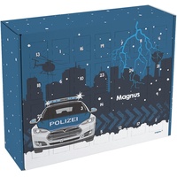 Striefchen® Adventskalender zum Befüllen mit Wunschnamen - Motiv: Polizei