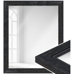 WANDStyle Wandspiegel H660, Schwarz, aus Massivholz im Vintage Stil schwarz 87 cm x 67 cm