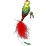 Inge-Glas® Christbaumschmuck, Philippinen Kakadu, Vogel 10cm (1-tlg), mundgeblasen, handbemalt grün