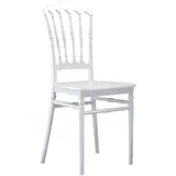 8er-Set Hochzeitsstuhl | Weiß | Kunststoff | Stapelbar | Sitzhöhe: 43,5cm