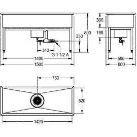 kwc aquarotter gmbh Sirius Werkraumbecken 150 x 80 x 60 cm
