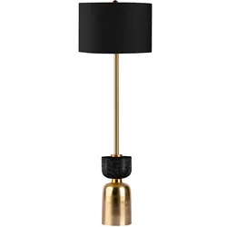 KAYOOM Stehlampe "Stehlampe Cirus 225", gold (schwarz, gold), H: 127cm, Lampen, Sockel in Material-Mix aus Marmor und Eisen, mit Stoffschirm