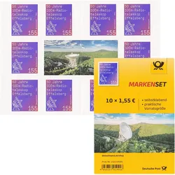 10 Stück Deutsche Post 1,55€ Briefmarken "Radioteleskop Effelsberg" Selbstklebend