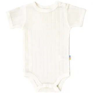 Joha Baby Mädchen Jungen Kurzarmbody Merinowolle/Seide, Größe:56/62, Farbe:Off White - 56-62
