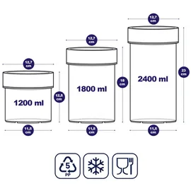 konzept-11 Vorratsdose 2400 ml 6-tlg. Weiß