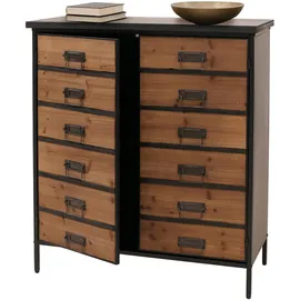 Mendler Apothekerkommode 94 x 80 x 35 cm Braun