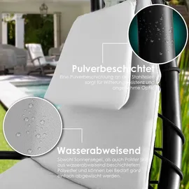 Kesser Schwebeliege mit Sonnenschirm 194 x 100 x 200 cm Grau