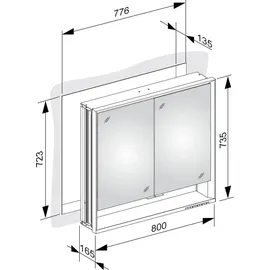 Keuco Royal Lumos Wandeinbau 80 cm silber eloxiert offenes Fach