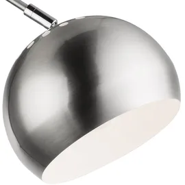 GLOBO Stehleuchte Kugel Bogenleuchte chrom Wohnzimmerleuchte stehend, Metall nickel-matt, Schirm beweglich, 1x E27 Fassung, HxLxB 150x58x24,5 cm