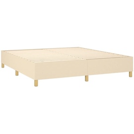 vidaXL Boxspringbett mit Matratze & LED Creme 160x200 cm Stoff