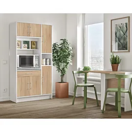 TemaHome Louise Küchenschrank 91,4 x 40 x 180 cm Weiß/Eiche Holz