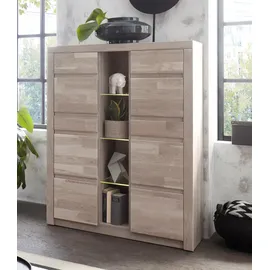 OTTO home Highboard 90 x 125 x 35 cm Eiche weiß gekalkt / Braun