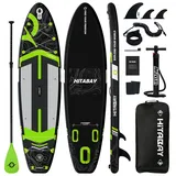 SUP Board Set Aufblasbares Stand Up Paddling Board mit Komplettes Zubehör und Kamerahalterung,320x81x15cm 10'6" SUP Board 150kg, Erwachsene Paddle Board