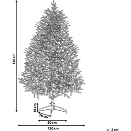Beliani Künstlicher Weihnachtsbaum mit Schnee 180 cm Weiß