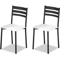 ASTIMESA Küchenstuhl aus Metall mit offener Rückenlehne, weiß, 50 cm x 45 cm x 40 cm