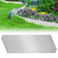 Ikodm Rasenkante Metall 20m-20 stück 15cm Verzinkt Mähkante Metall Anpassbare Flexibel Beetumrandung Beeteinfassung für Gartenpflanzen Gemüseanbau Floral, Silber