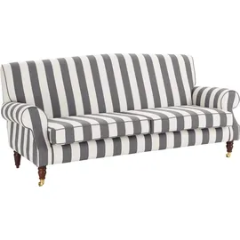 Home Affaire 3-Sitzer "Rennes", grau (anthrazit, creme streifen), B:200cm H:90cm T:93cm, Samtoptik ( 100% Polyester);Baumwollmix (50% Baumwolle, 50% Polyester), Sofas, in Samtoptik oder Baumwoll-Mix