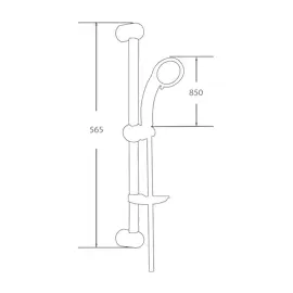 Aloni Mono Duschstange Set slim chrom