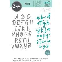 Sizzix Thinlits Schablone Set 2 Stück Alphabet