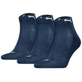 Puma Cushioned Quarter Socken 3er Pack Blau 43-46