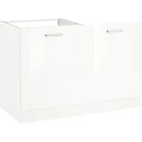 KOCHSTATION Spülenschrank »KS-Tinnum«, 120 cm breit, MDF-Fronten, Metallgriffe, inklusive Einbauspüle, weiß