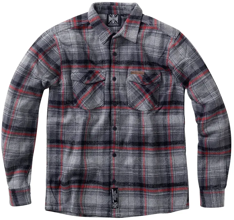 West Coast Choppers Rigid Flannel Langarmhemd - Grey - M