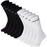 JACK & JONES JACK&JONES Kinder Tennissocken, 10er Pack - JACBASIC LOGO TENNISSOCK, Baumwollmischung, Logo Schwarz / Weiß 33-37