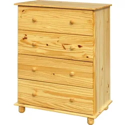 Möbilia Kommode, Massivholz, Natur - beige