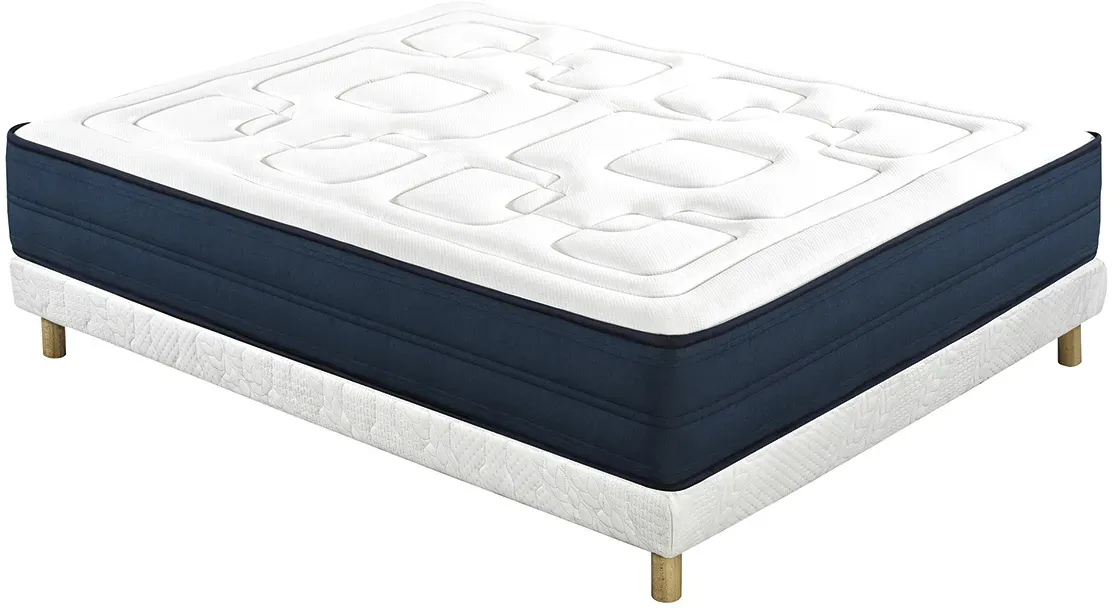 Bett 140 x 200 cm Boxspring und Memory-Foam-Matratze BENJI