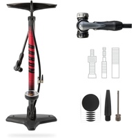 AARON Sport One in Rot Fahrrad-Stand-Pumpe für alle Ventile mit Manometer