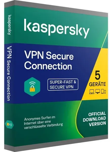 Kaspersky Secure Connection VPN 2025 | 5 Geräte - 1 Jahr | Sofortdownload + Produktschlüssel