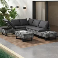 Polyrattan Lounge,Gartengarnitur Lounge,Gartenmöbel Set: Poly-Rattan-Sofa Für 4-