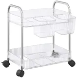 vidaXL Aufbewahrungswagen 2 Etagen Transparent 37x28x43,5 cm Acryl