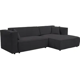 werk2 Eckcouch Cord 2-Sitzer Anthrazit