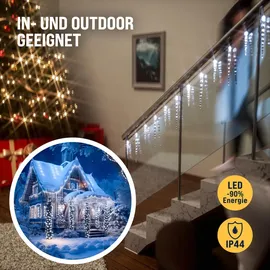 monzana LED-Lichterkette Eiszapfen 10 m Weiß