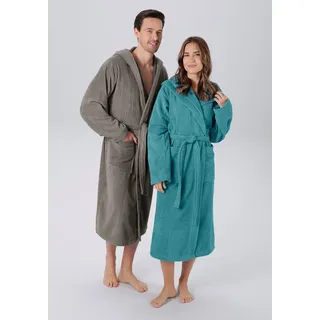 MY HOME Unisex-Bademantel »Regona, Hotelbademantel, Morgenmantel, Standardlänge & Überlänge« 1 Stk. tlg Damen & Herren, mit Taschen, flauschig, weich, Velours, Sauna & Spa, Gr. 3XL Länge: 125 cm, grau, , 12733438-XXXL